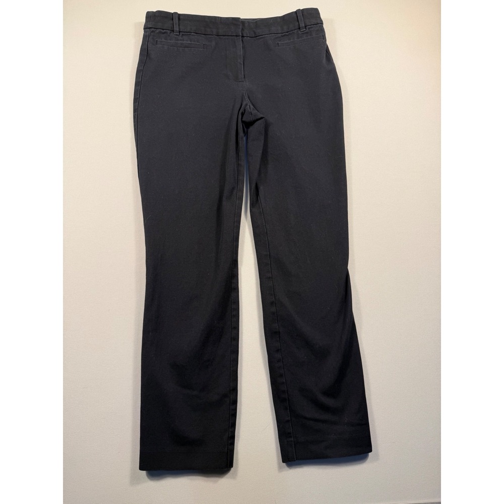 J.Crew Mercantile Womens Black Chino Straight Leg Pants Size 6S Short Stretch